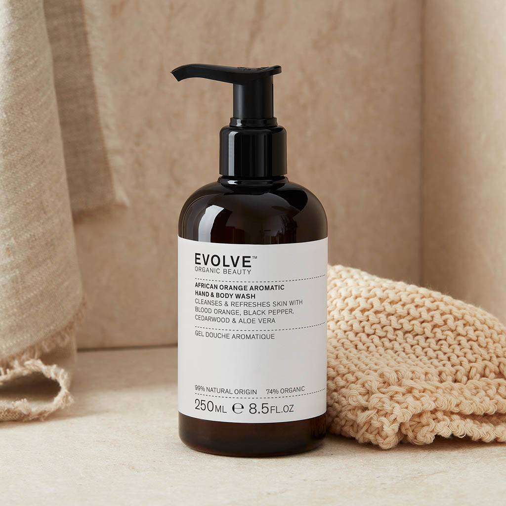Evolve Jabón para manos y cuerpo de naranja africana (gel de ducha aromático)